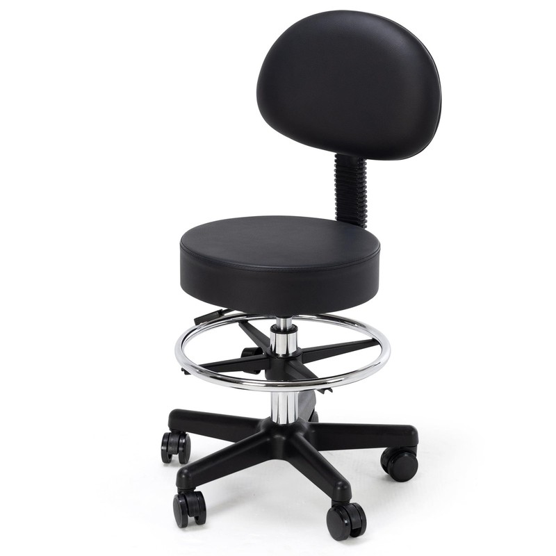Drafting Chair with Back Adjustable Spa Bar Rolling Stool Multi-Purpose Offic…
