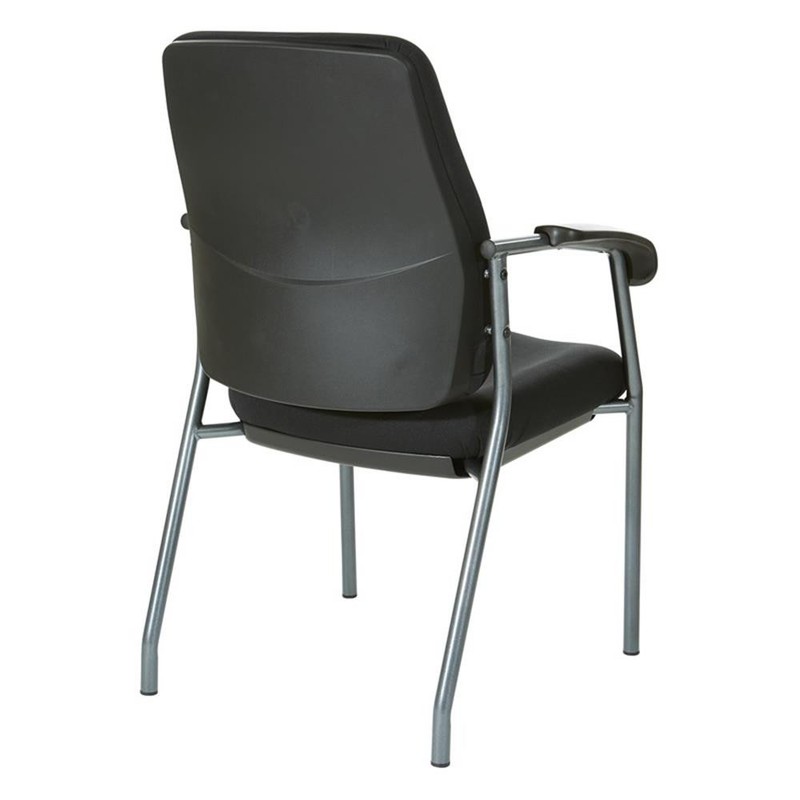 High Back Guest Chair in Black Fabric and Titanium Frame gallery