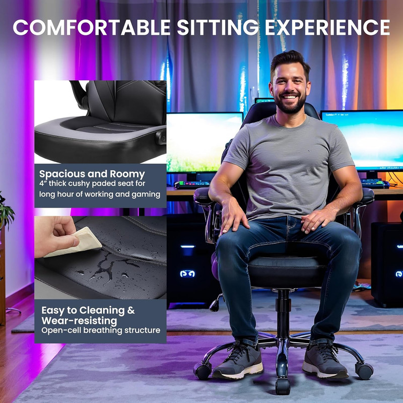 Ergonomic Gaming Chair with Adjustable Armrests for Home and Office Use gallery
