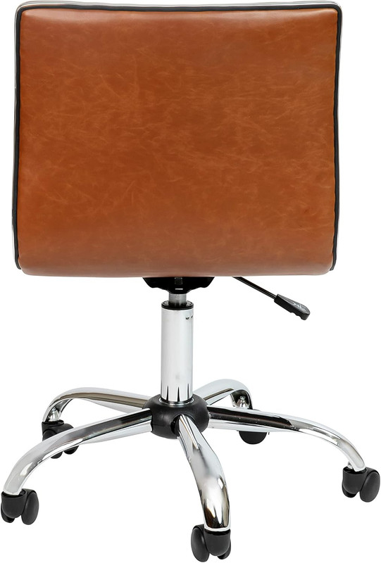 Stylish Brown Vinyl Office Task Chair with Chrome Frame and Ribbed Design gallery