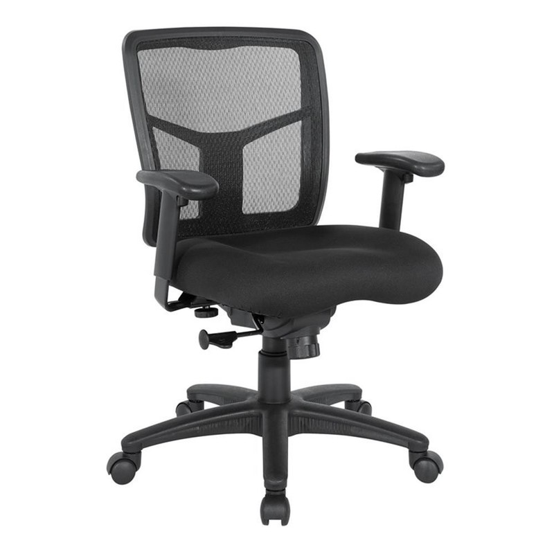 Scranton & Co Mesh Back Manager's Chair in Coal Black Free Flex Fabric