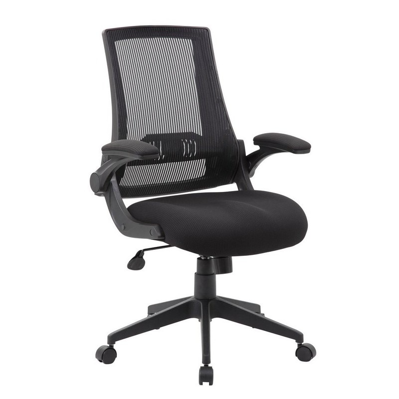 Boss Black Mesh Flip Arm Chair gallery