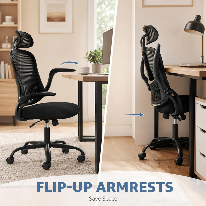 Ergonomic Black Office Chair with Adjustable Headrest and Lumbar Support gallery