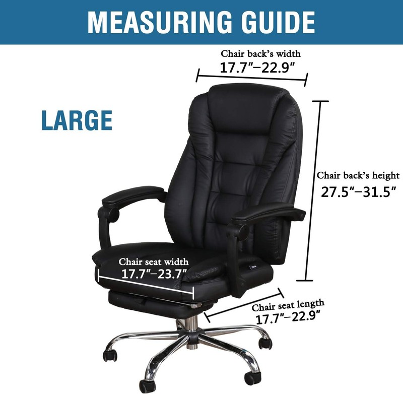 H.VERSAILTEX Home Office Chair Covers Stretchable Computer Desk Large, Black gallery