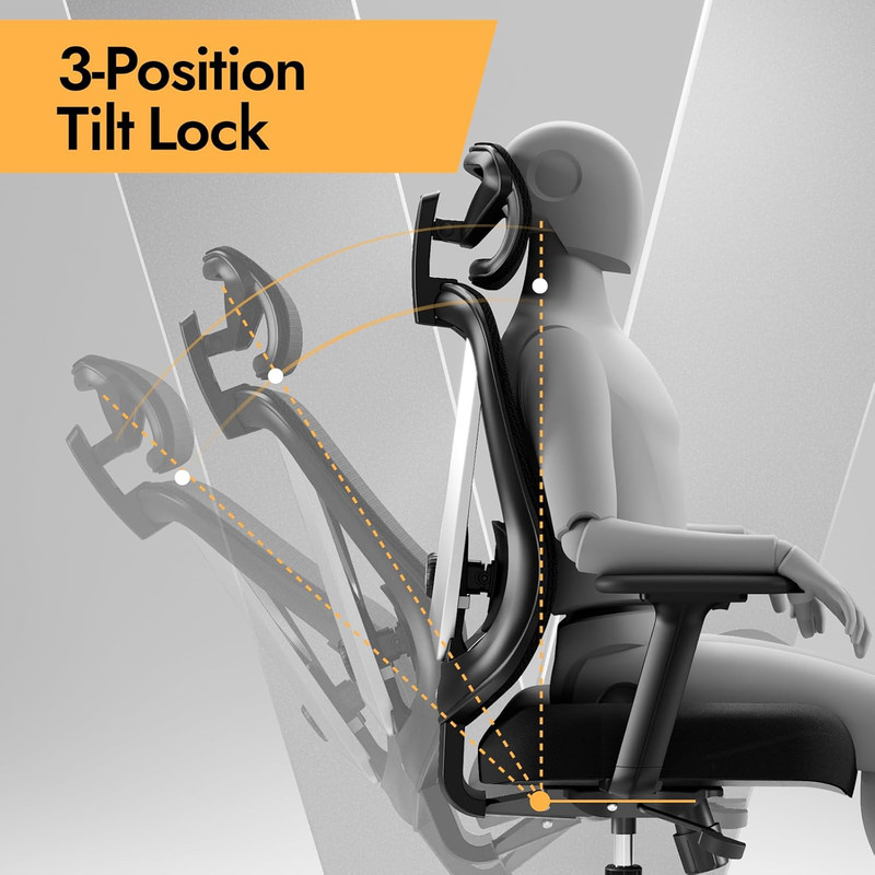 Ergonomic Mesh Office Chair - 3D Adjustable Lumbar Support & 3D Armrests, V-Shap gallery