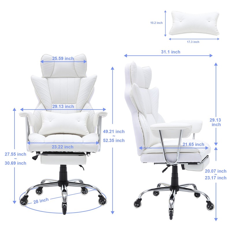 VEVOR Executive Office Chair Reclining Office Chair with Footrest 90-120°Rocking gallery