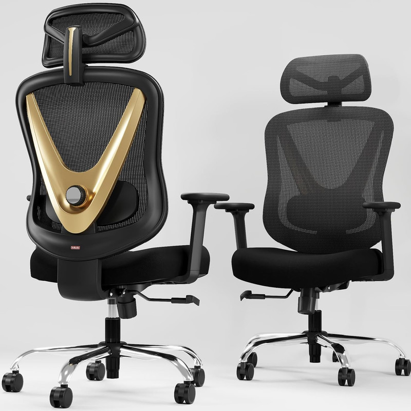 Ergonomic Mesh Office Chair - 3D Adjustable Lumbar Support & 3D Armrests, V-Shap gallery