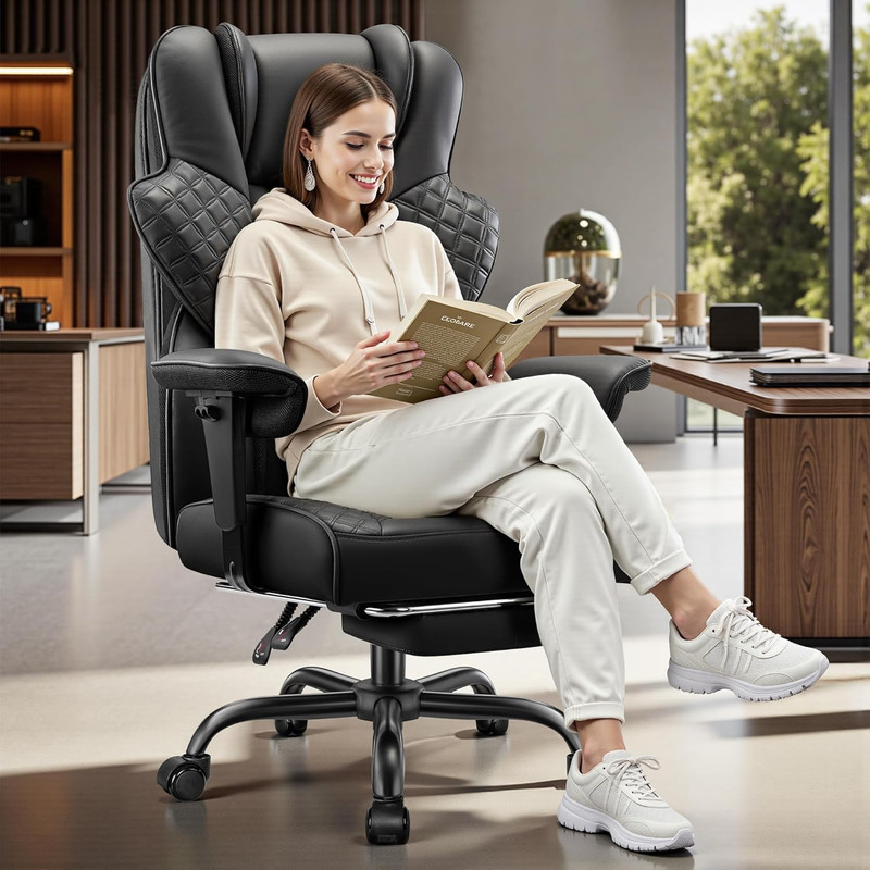 Big and Tall Office Chair 500Lbs - Ergonomic Desk Chair with Footrest, Scratch-R gallery