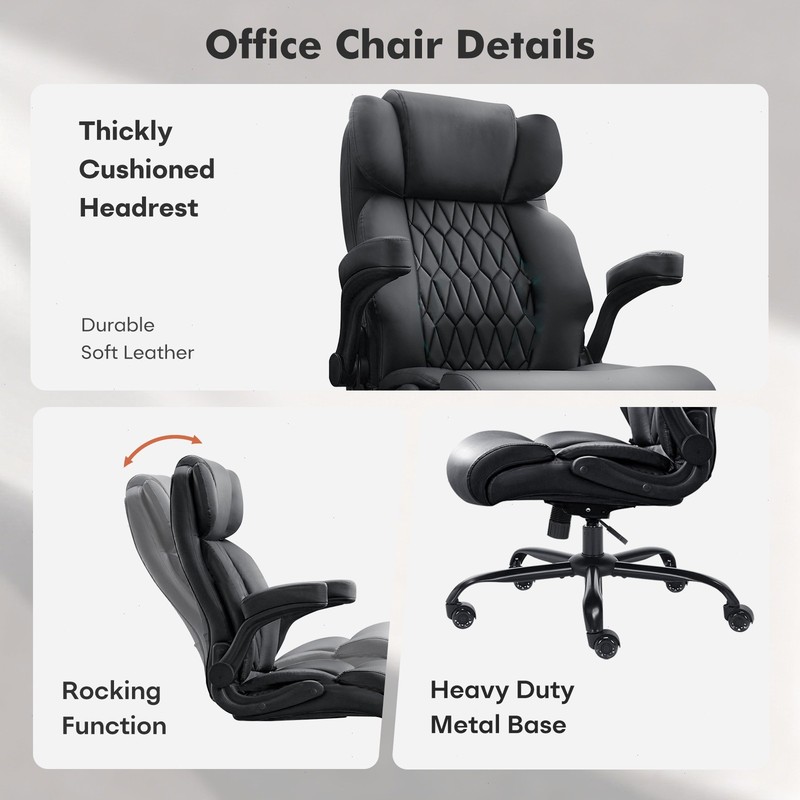 High Back Executive Office Chair 500LBS Capacity with Adjustable Lumbar Support gallery