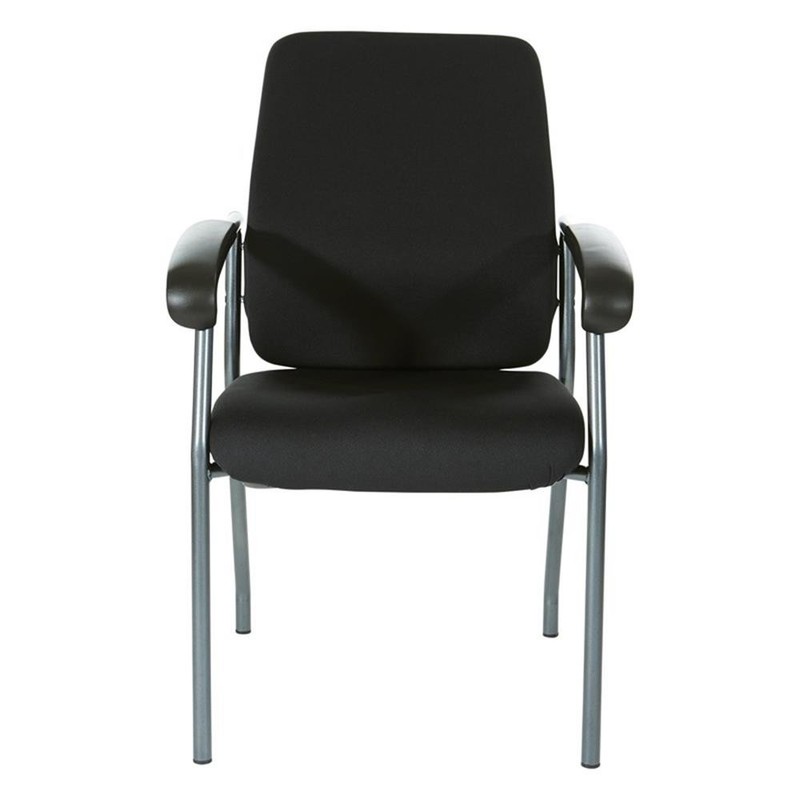 High Back Guest Chair in Black Fabric and Titanium Frame gallery