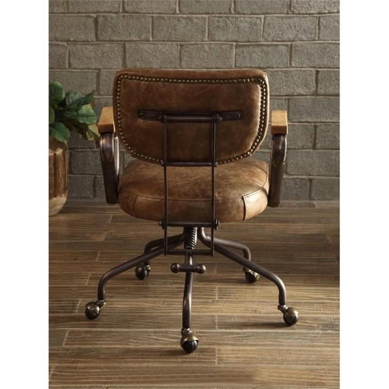 Bowery Hill Leather Swivel Office Chair in Vintage Whiskey Brown gallery