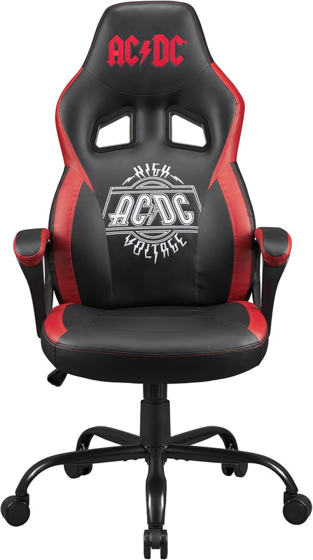 AC/DC Gaming Chair – Ergonomic Rocking Seat for Teens & Adults, Black