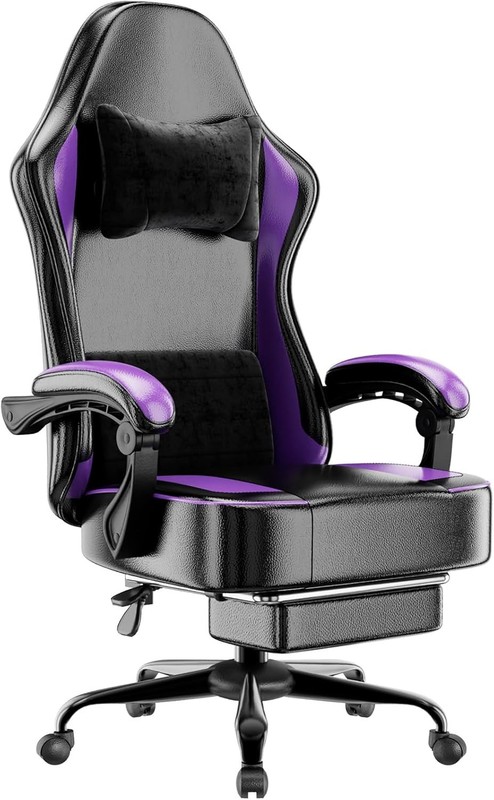 Gaming Spring Footrest, Cushion f Chair Chair and Computer Ergonomic with Pocket