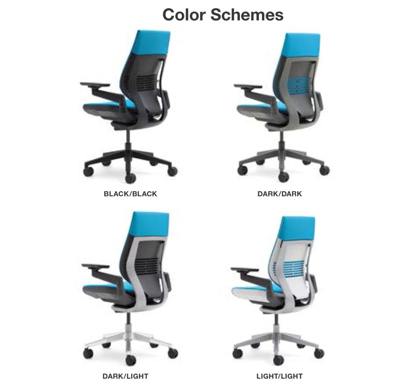 Steelcase Gesture Chair Adjustable Cogent Connect Shell Black Frame Tangerine gallery