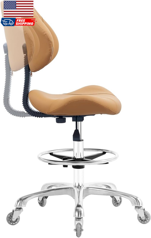 Rolling Swivel Drafting Chair Adjustable Heavy Duty 400Lbs Lumbar Support Task gallery