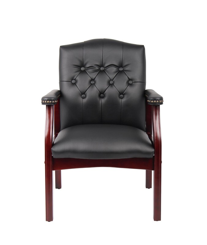 Boss Office Traditional Faux Leather Tufted Guest Chair in Black gallery