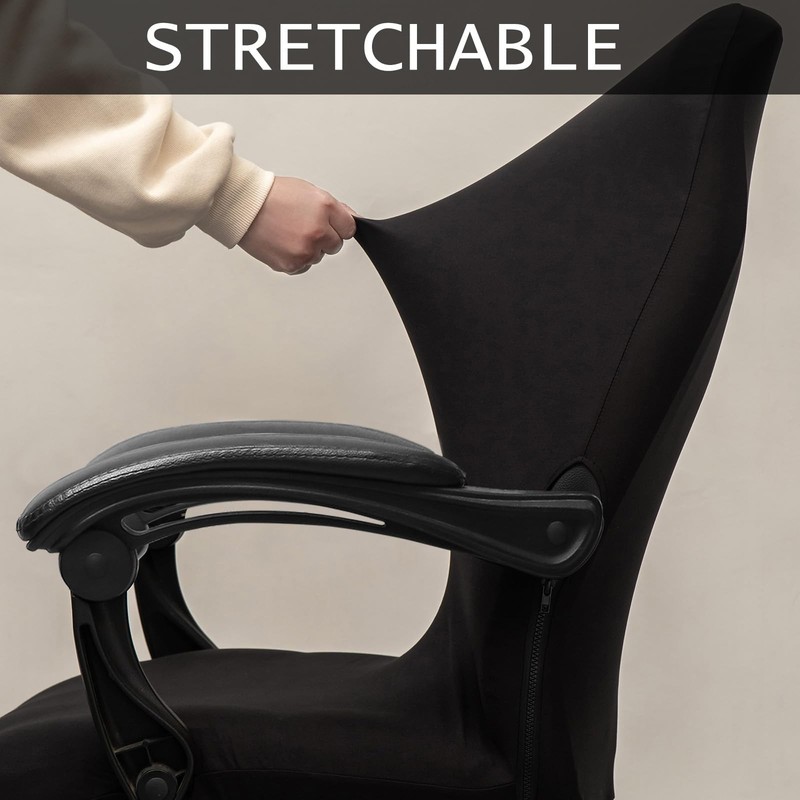 Melaluxe Office Chair Cover - Universal Stretch Desk Large Cover, Black gallery