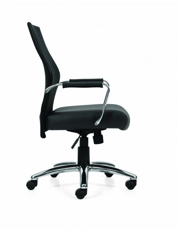 Offices to Go Set of 10 Mesh Back Tilter Conference Chairs w/ Black Luxhide Seat gallery