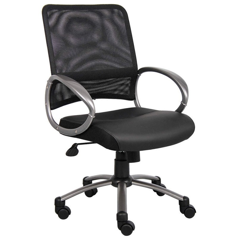 GRAINGER APPROVED 6GNN2 Office Chair,40.25 in H,Silver 6GNN2