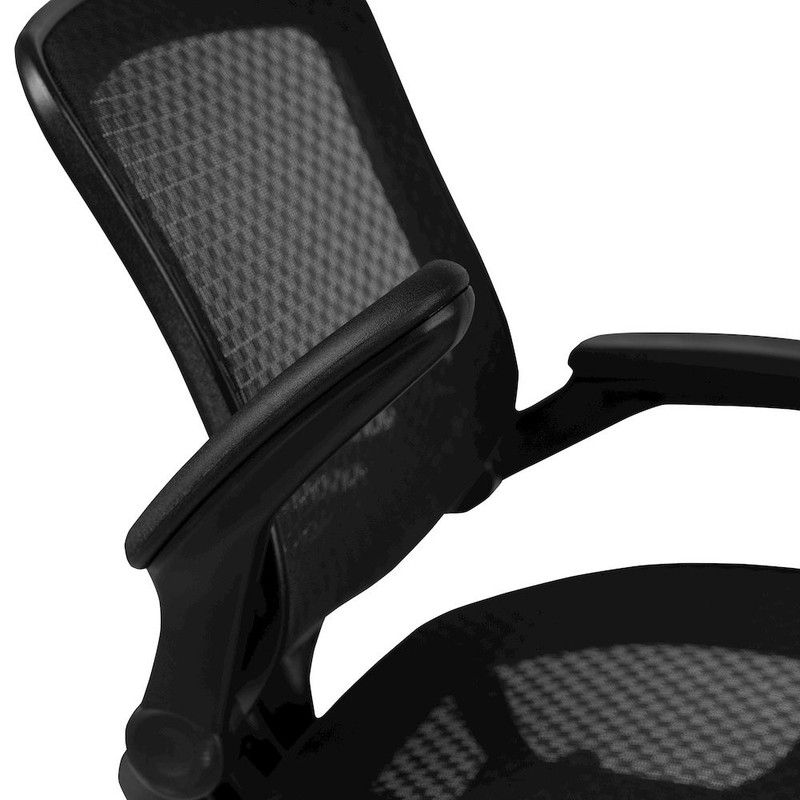 Mid-Back Transparent Black Mesh Drafting Chair with Black Frame and Flip-Up... gallery