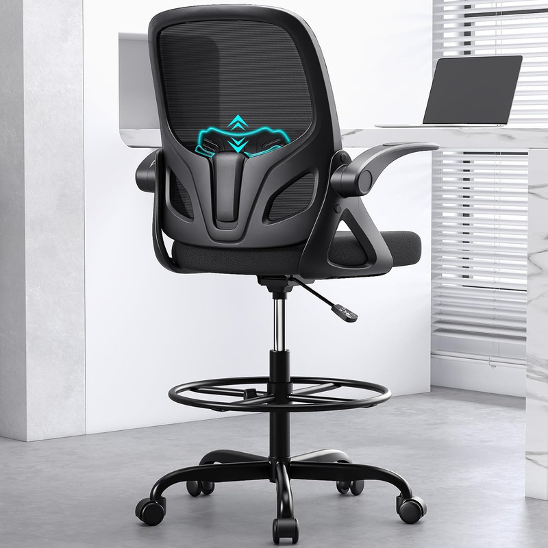 Drafting Chair Tall Office Chair, Ergonomic Standing Desk Chair with Adjustable