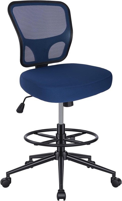 Armless Drafting Chair Tall Office Chair Adjustable Height High Back Ergonomic gallery