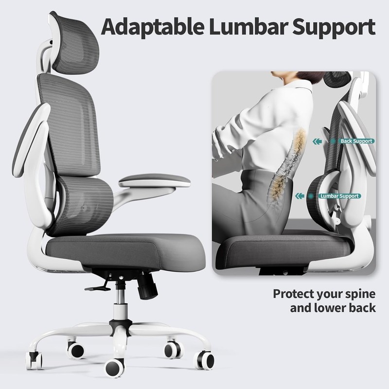 Stylish Ergonomic Office Chair - Adjustable Height, White gallery