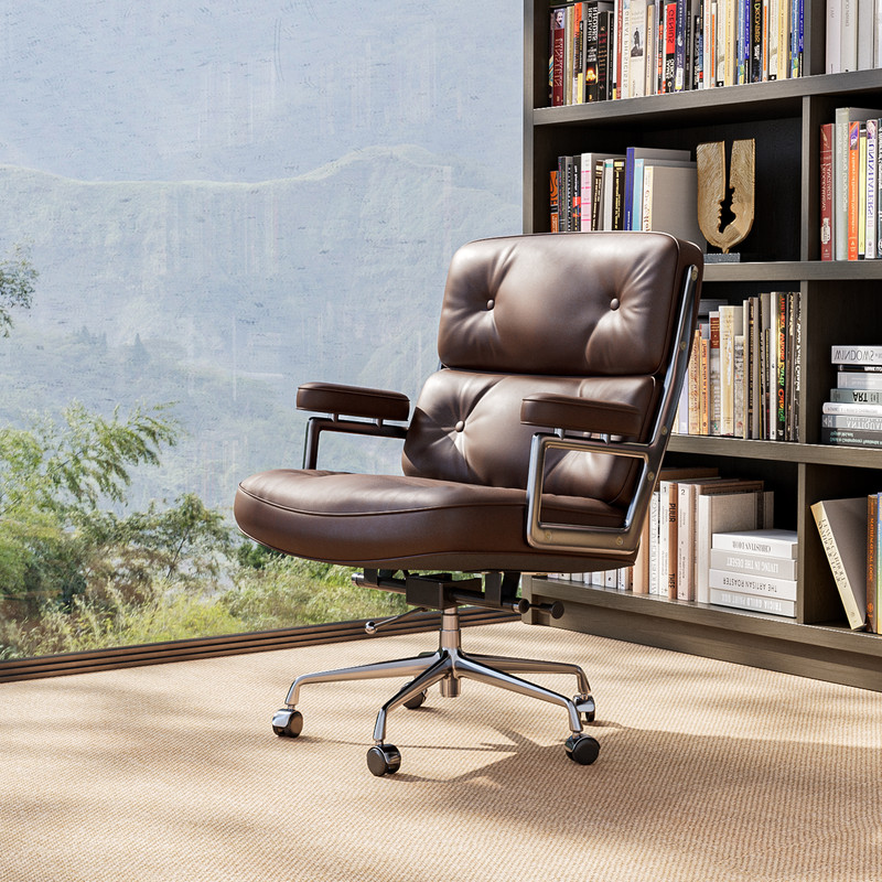Modern Life Chair Genuine Leather Office Lobby Ergonomic Armchair Swivel Seat gallery