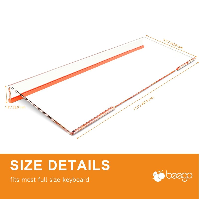 Ergonomic Computer Keyboard Stand - Clear Acrylic Keyboard Riser Tilted Keybo... gallery
