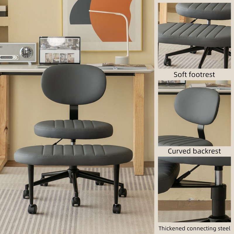 Ergonomic Cross Legged Office Chair with Back Support & Swivel Base gallery