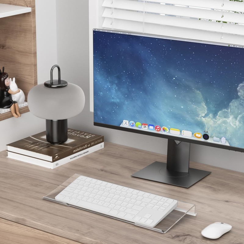 Ergonomic Computer Keyboard Stand Clear Acrylic Tilted Riser Keyboard Tray gallery