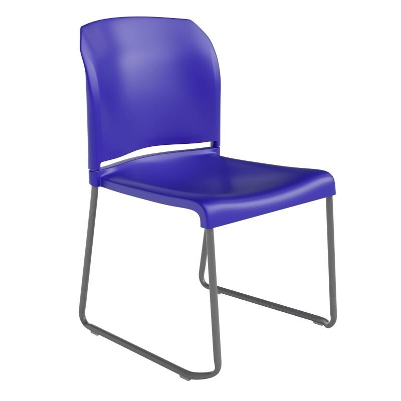 Heavy Duty Blue Stack Office Chair with Sled Metal Base - Waiting Room Chair gallery