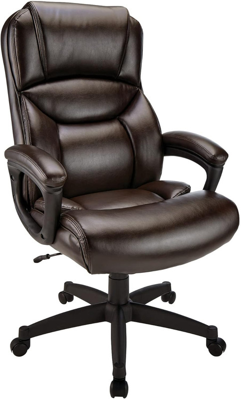 ® Fennington Bonded Leather High-Back Chair, Brown/Black