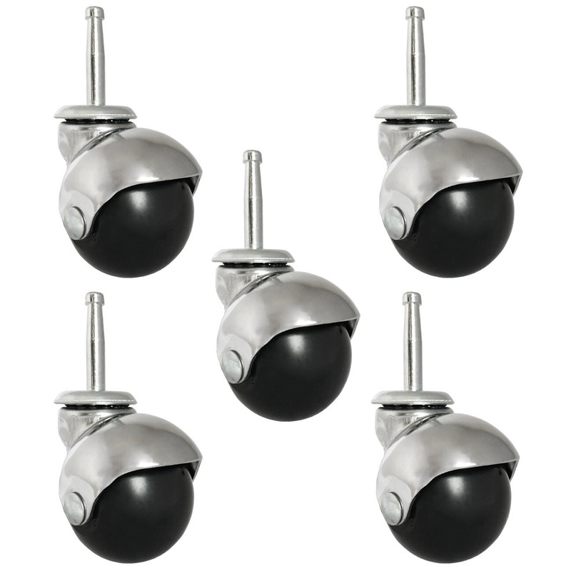 2" Chrome Ball Caster w/ Mounting Stem for Socket Insert - 5 Set - R-S5555-5/Bag gallery