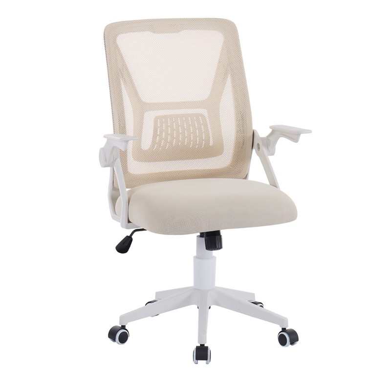 Computer Office Chair Mid-back Swivel with Adjustable Arms Mesh Lumbar Support