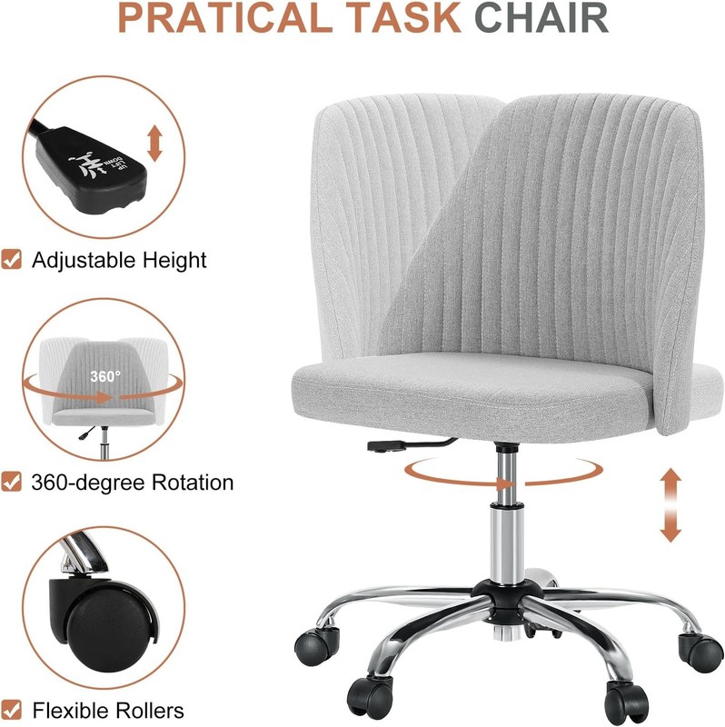 DUMOS Office Chair, Comfy Desk Chair Rolling Vanity Swivel Task Chairs with gallery