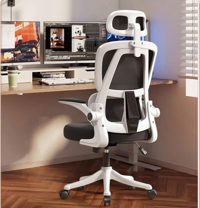 Modern Ergonomic Office Chair, Mesh Back with Lumbar Support, 3D Headrest, 90 R