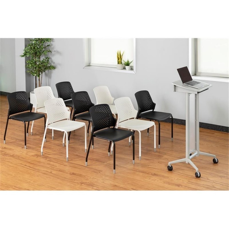 Next Stack Chairs(4) in White - 19.75"L x 19.75"W x 33"H gallery