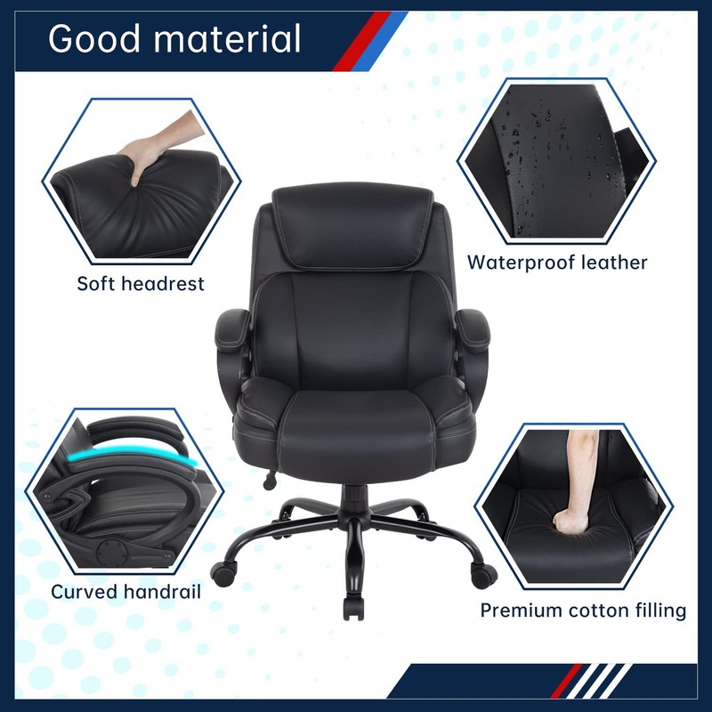 Big and Tall Office Chair 400lbs Wide Seat Ergonomic Desk Chair with Lumbar Arms gallery