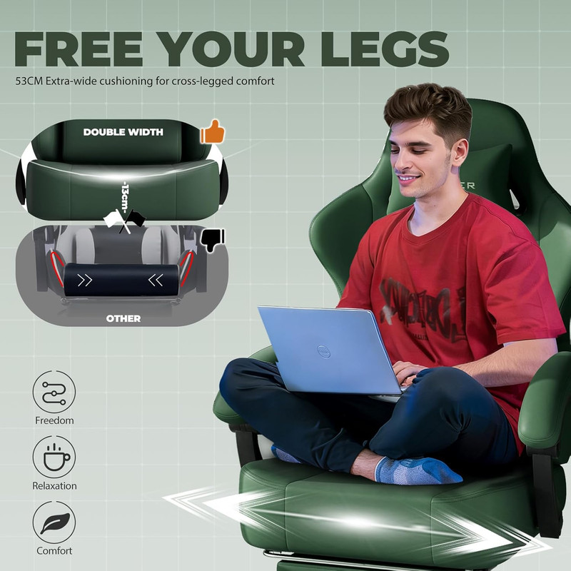 Gaming Chair with Pocket Spring Cushion, Big and Tall Gamings Chairs 350LBS High gallery