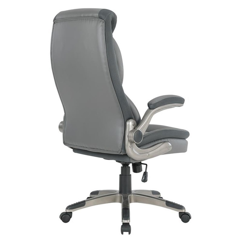 Scranton & Co Executive Charcoal Bonded Leather Chair with Nylon Base gallery