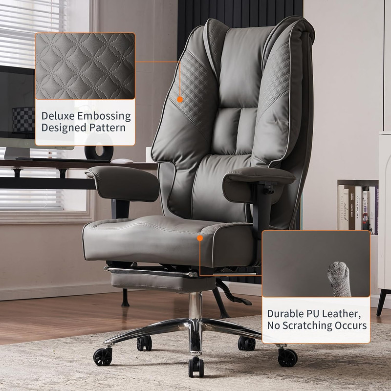 Big & Tall Executive Office Chair 400Lbs, Ergonomic with Foot Rest & Lumbar Supp gallery