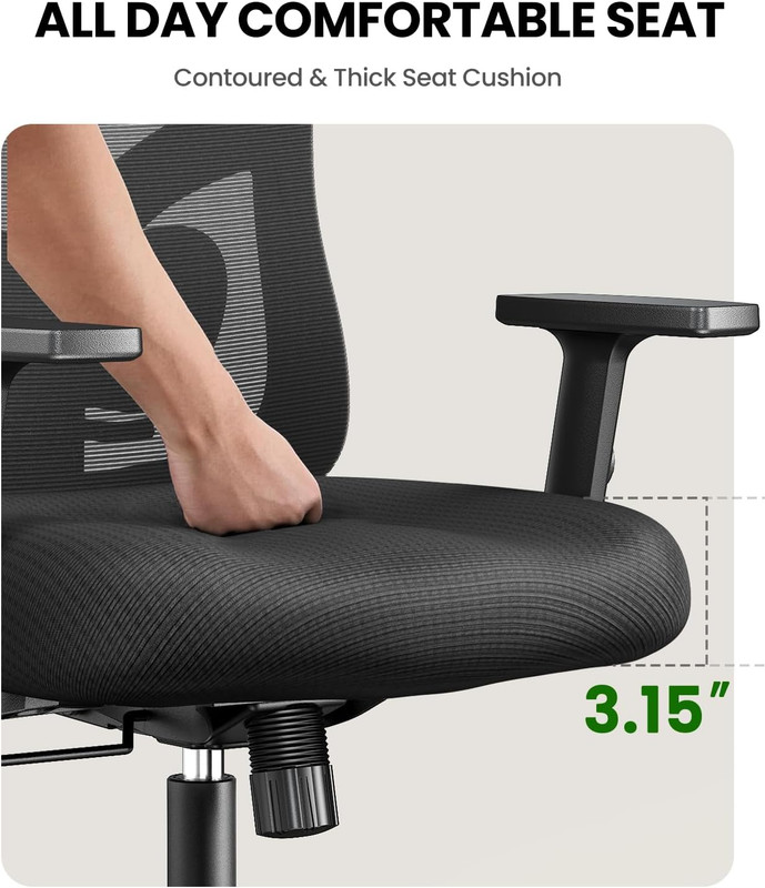 Ergonomic Office Chair Ergonomic Gaming Chair with Lumbar Support, 2D Headrest, gallery