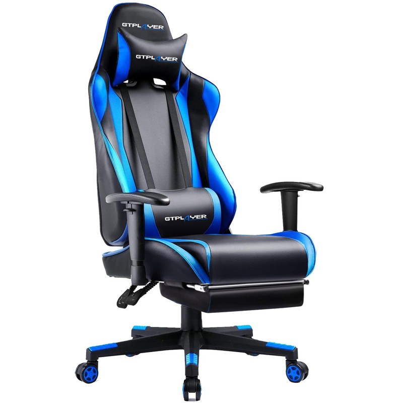 GTPLAYER Gaming Chair with Footrest, Ergonomic Computer Game Desk Chair, Recl...