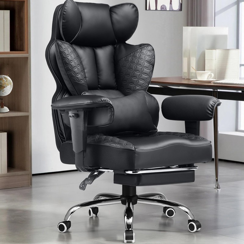 Big and Tall Gaming Chair 400lbs Heavy Duty Office Chair with Foot Rest & Erg…