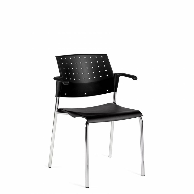 Global Sonic Model #6513 Stack Pantry Kitchen Guest Chairs w/ Arms (Set Of 4)