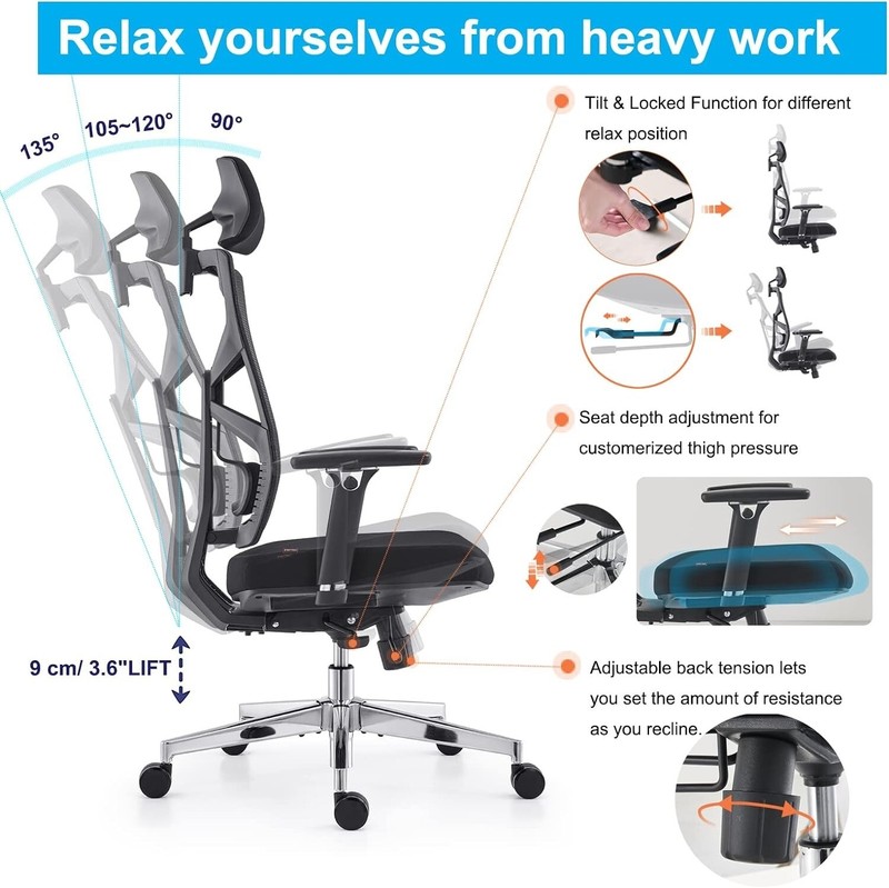 Silla De Oficina De Malla Transpirable Para Escritorio Con Asiento Acolchado NEW gallery