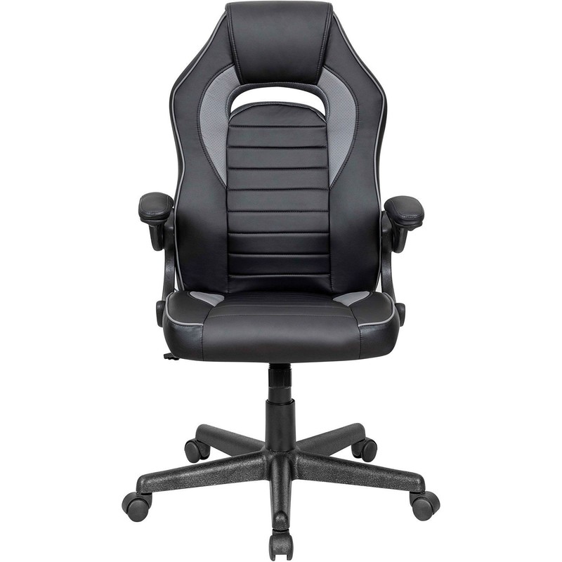 Racing/Gaming Chair Mid Back Synthetic Leather Black/Gray gallery