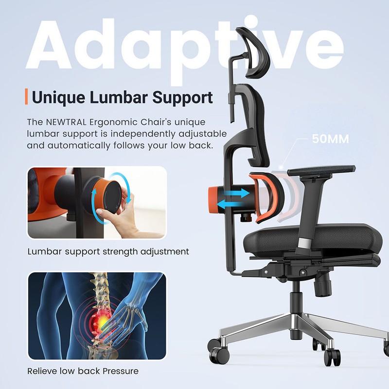 Upgraded High Back Ergonomic Office Chair with Footrest &Tiltable Lumbar Support gallery