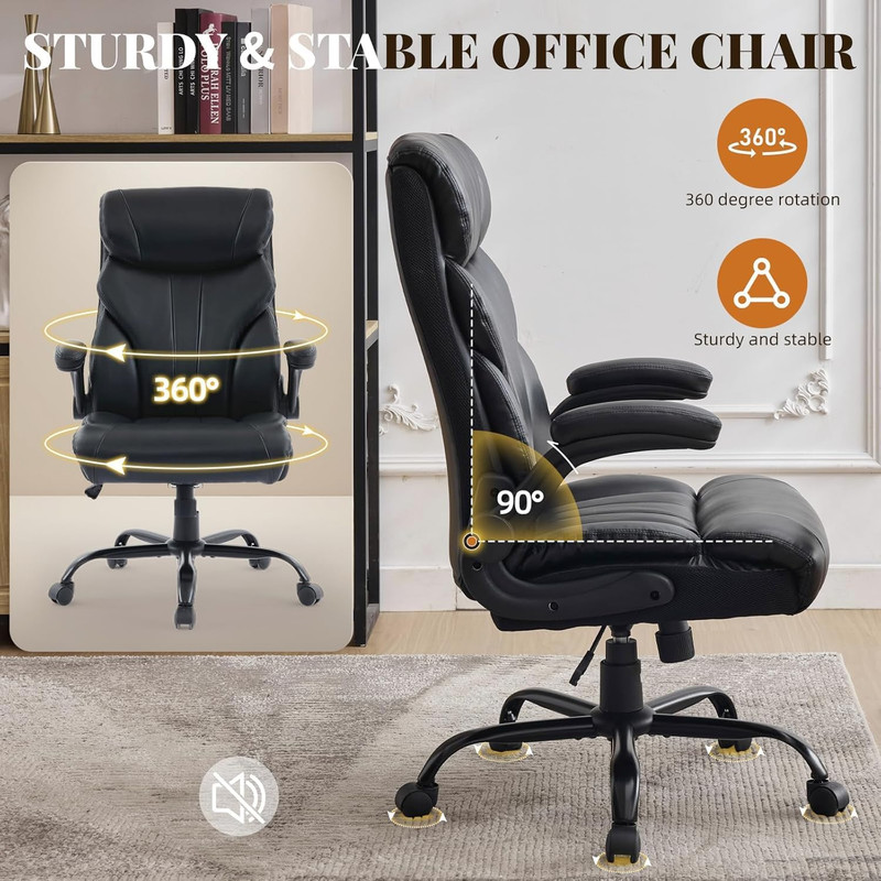 Office Chair, Ergonomic Big and Tall Executive Desk Chair, 500LBS Leather Desk C gallery